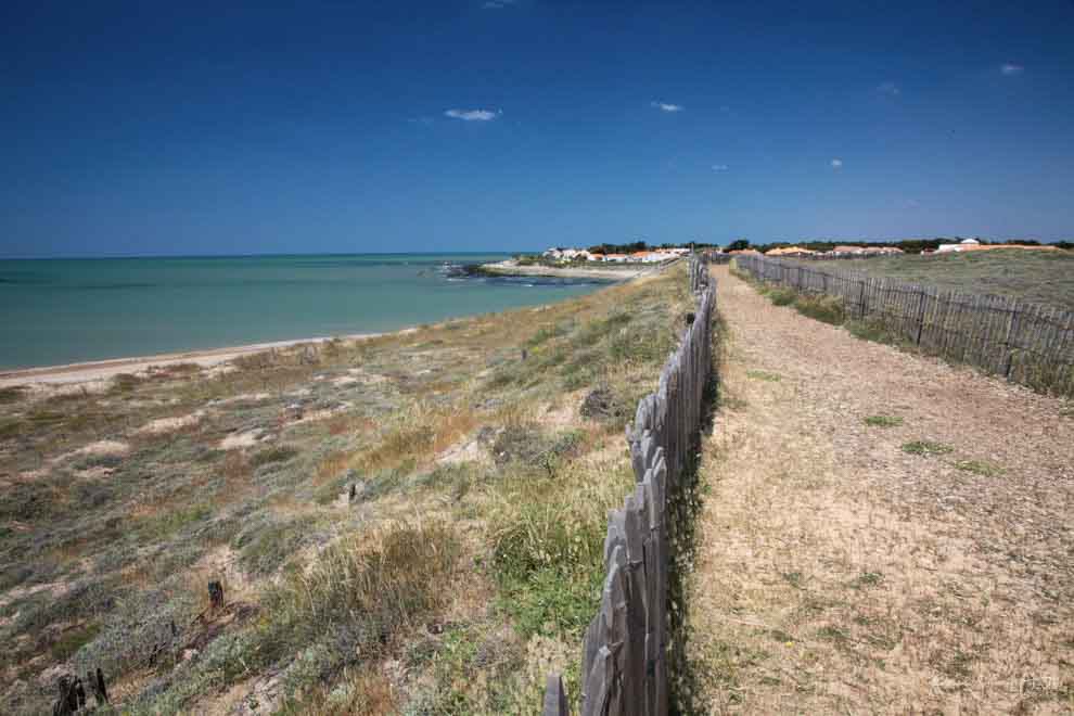 Sentiers pédestres en haut des dunes de  Brétignolles sur Mer